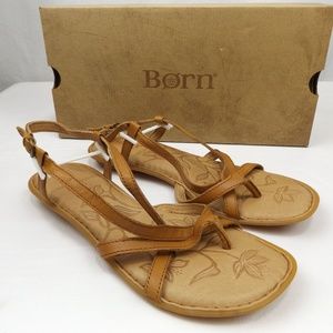 Born Mai Full Grain Leather Buckle Sandals - 7 M